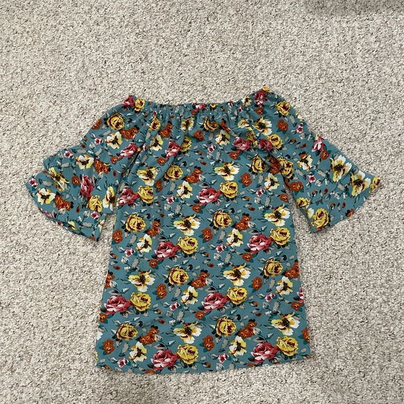 {Xhilaration} dress floral off the shoulder Women's size M - Picture 3 of 9